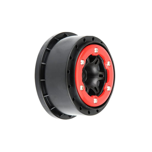 Proline racing Split Six 2.2″/3.0″ Red/Black Bead-Loc Wheels 2715-04