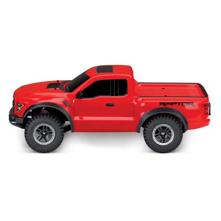 شاحنة فورد رابتور RTR Slash 2017 من Traxxas بمقياس 1/10 ودفع ثنائي، لون أحمر