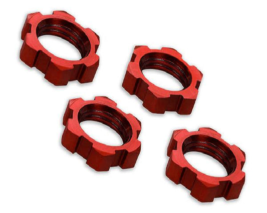 Traxxas X-Maxx 17mm Splined Wheel Nut (Red) (4) TRA7758R