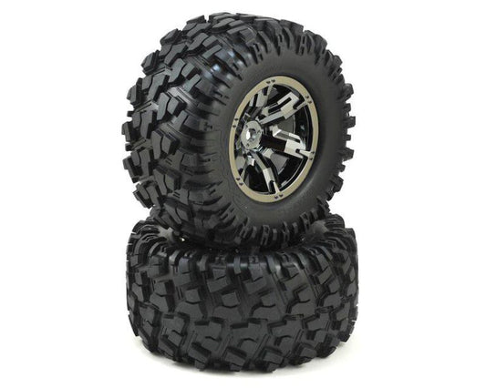 Traxxas X-Maxx Pre-Mounted Tires & Wheels (Black Chrome) (2)