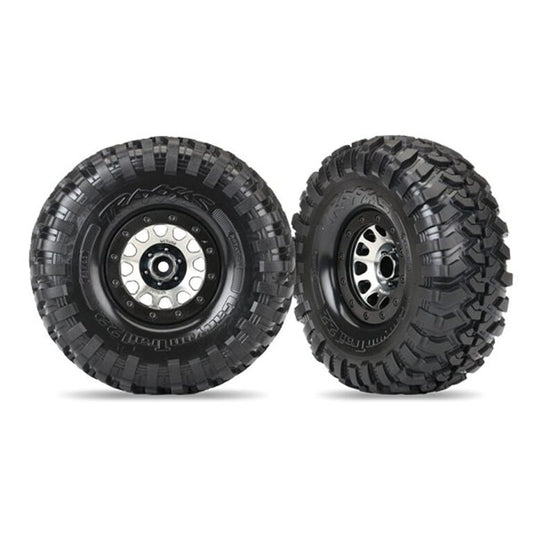 Traxxas TRX-4 Pre-Mounted Canyon Trail 2.2″ Crawler Tires w/Method 105 Wheels (Black Chrome) (2)