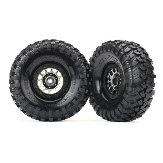 Traxxas TRX-4 Pre-Mounted Canyon Trail 1.9″ Crawler Tires w/Method 105 Wheels (Black Chrome) (2)