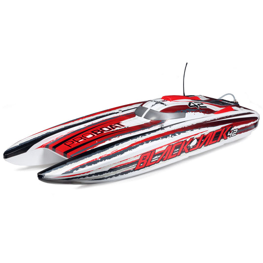 Blackjack™ 42″ 8S Brushless RTR RC Catamaran – White/Red