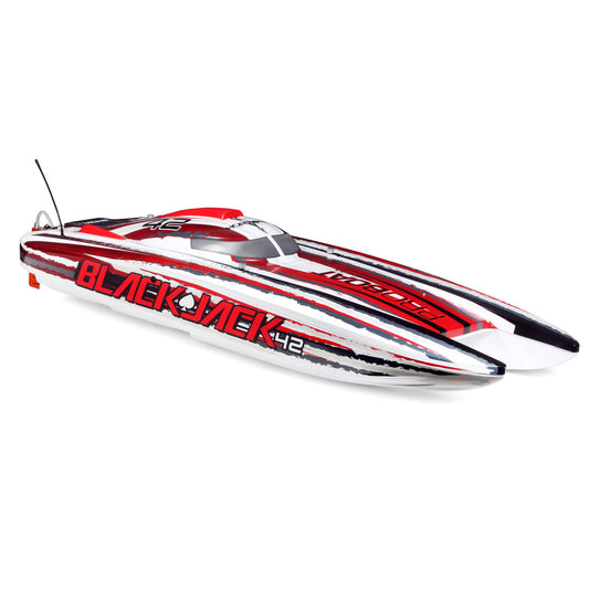 Blackjack™ 42″ 8S Brushless RTR RC Catamaran – White/Red