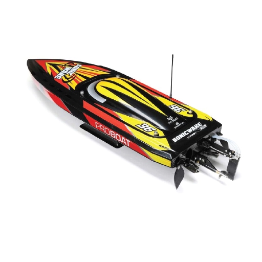 Sonicwake V2 36″ Self-Righting Brushless Deep-V RTR RC Boat, Black