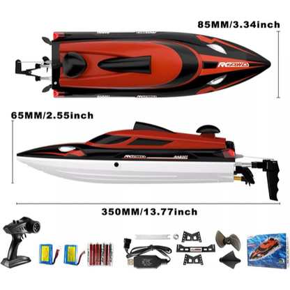 RCAWD RC Boat 1/16 Electric High Speed Racing Remote Control Boat Orange