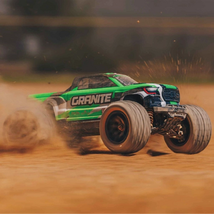 شاحنة Arrma 1/18 GRANITE GROM 4X4 RTR Monster Truck المصقولة (خضراء)