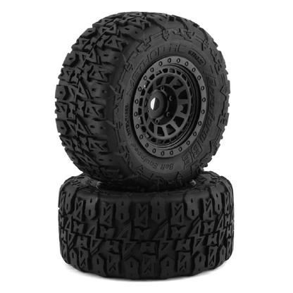 Terraform All-Terrain Belted 1/8th Monster Truck Tires on Array 17mm Hex Wheels (2pcs glued)